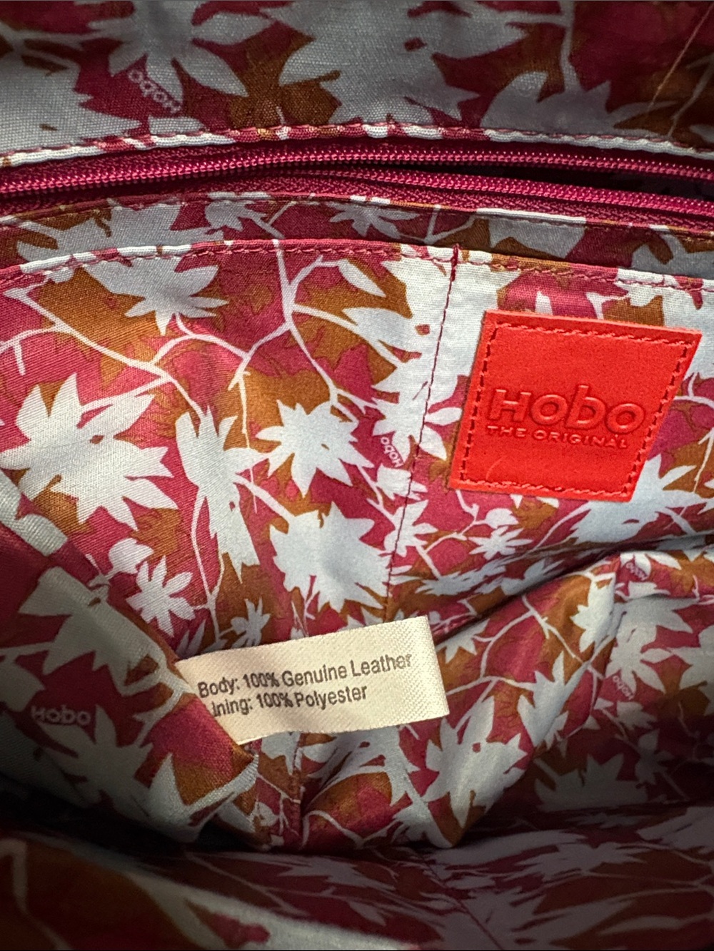 HOBO Leather Tote in Deep Raspberry - Picture 15 of 15